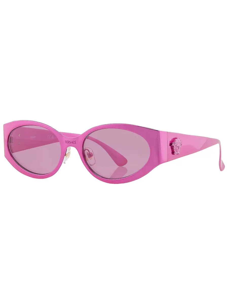 Женские солнцезащитные очки Versace Violet Mirror Silver Oval VE2263 1503AK 56 — изображение 3 из 6, фиолетовый