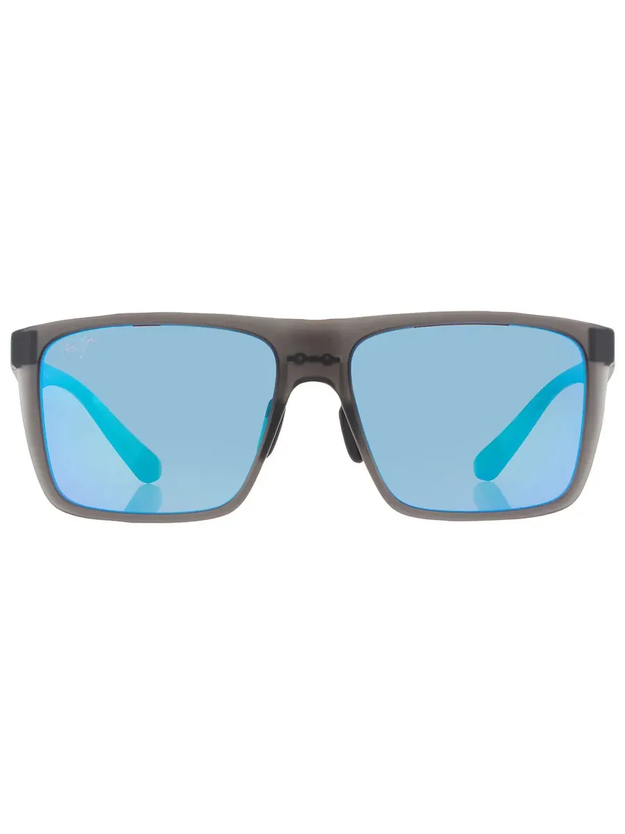 Maui Jim Honokalani Голубые прямоугольные мужские солнцезащитные очки Hawaii B455-14 57