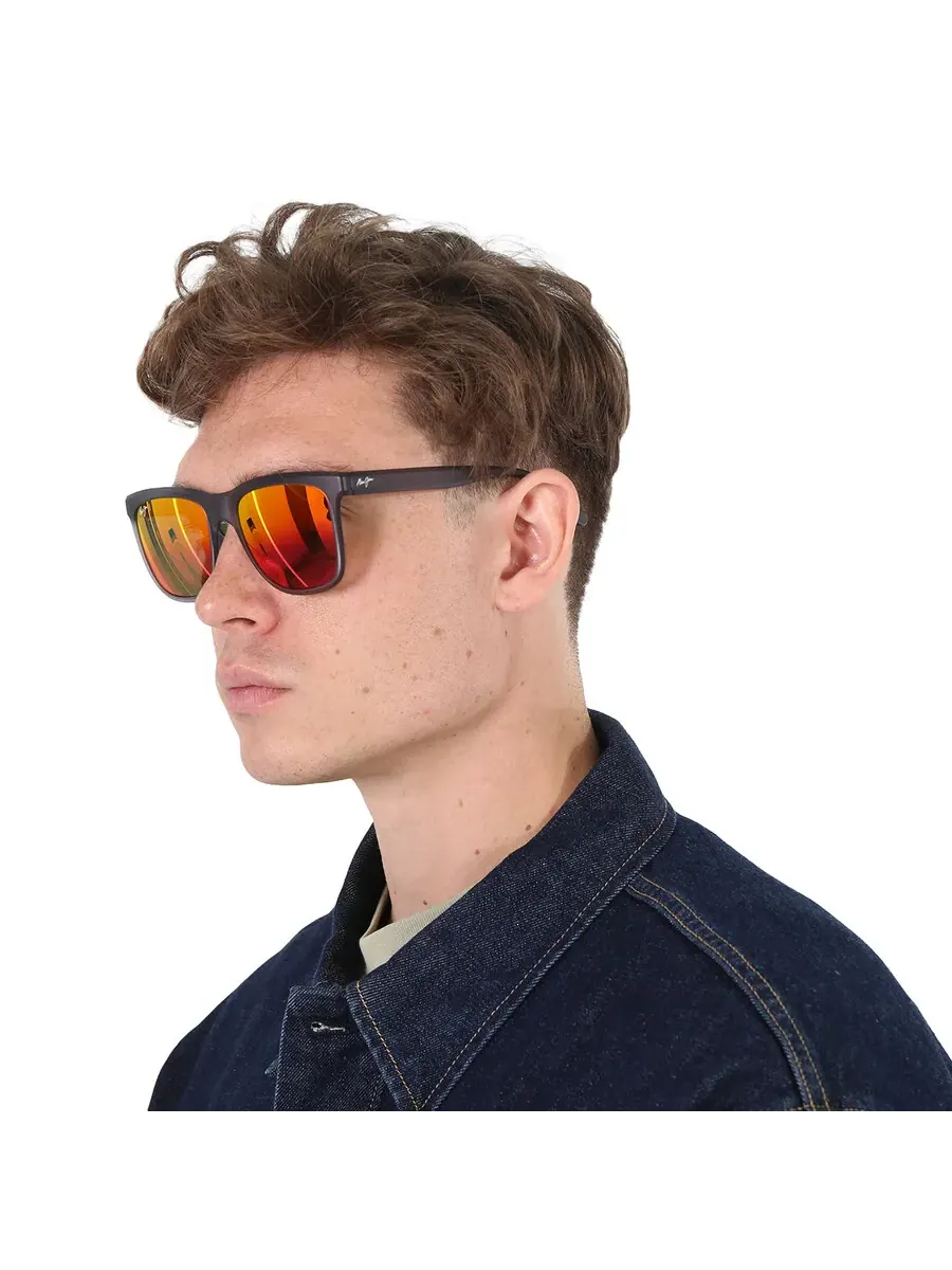 Солнцезащитные очки унисекс Maui Jim Pehu Hawaii Lava Square RM602-14 55 — изображение 2 из 5, серый