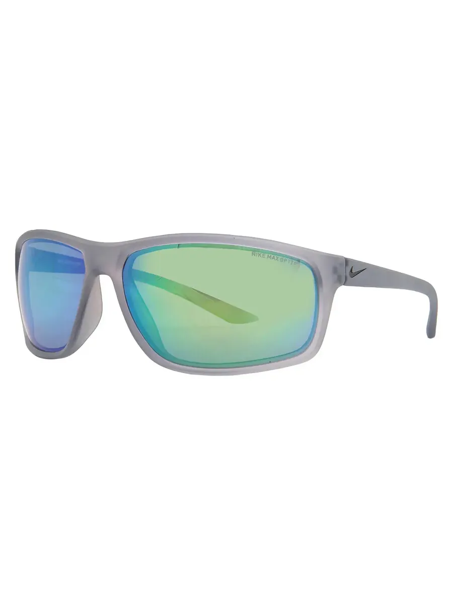 Солнцезащитные очки мужские Nike Green Mirror Wrap NIKE ADRENALINE M EV1113 013 66 — изображение 2 из 4, серый/серый