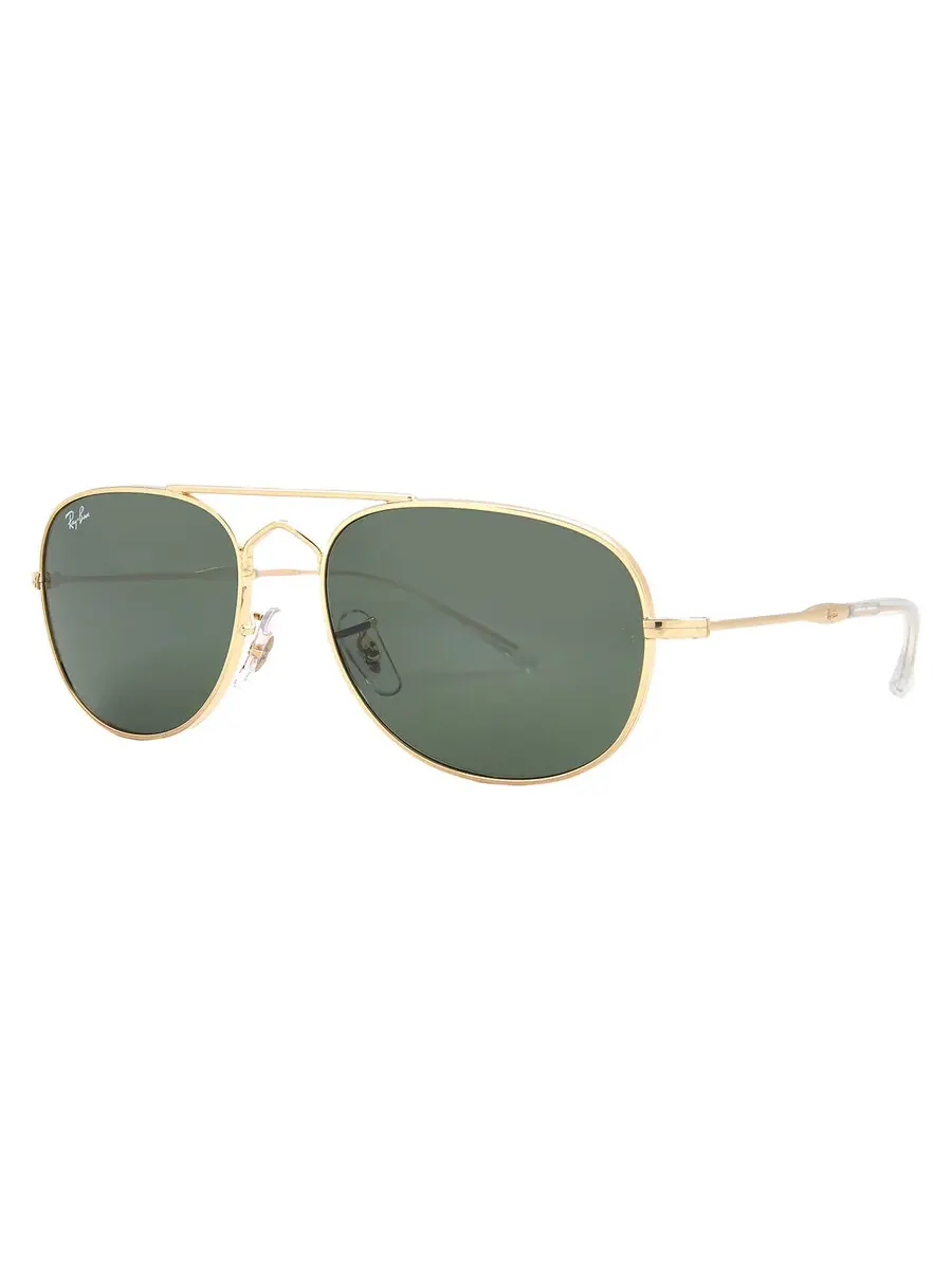 Солнцезащитные очки Ray Ban Bain Bridge Green Pilot унисекс RB3735 001/31 57 Ray-Ban — изображение 2 из 5, золотистый