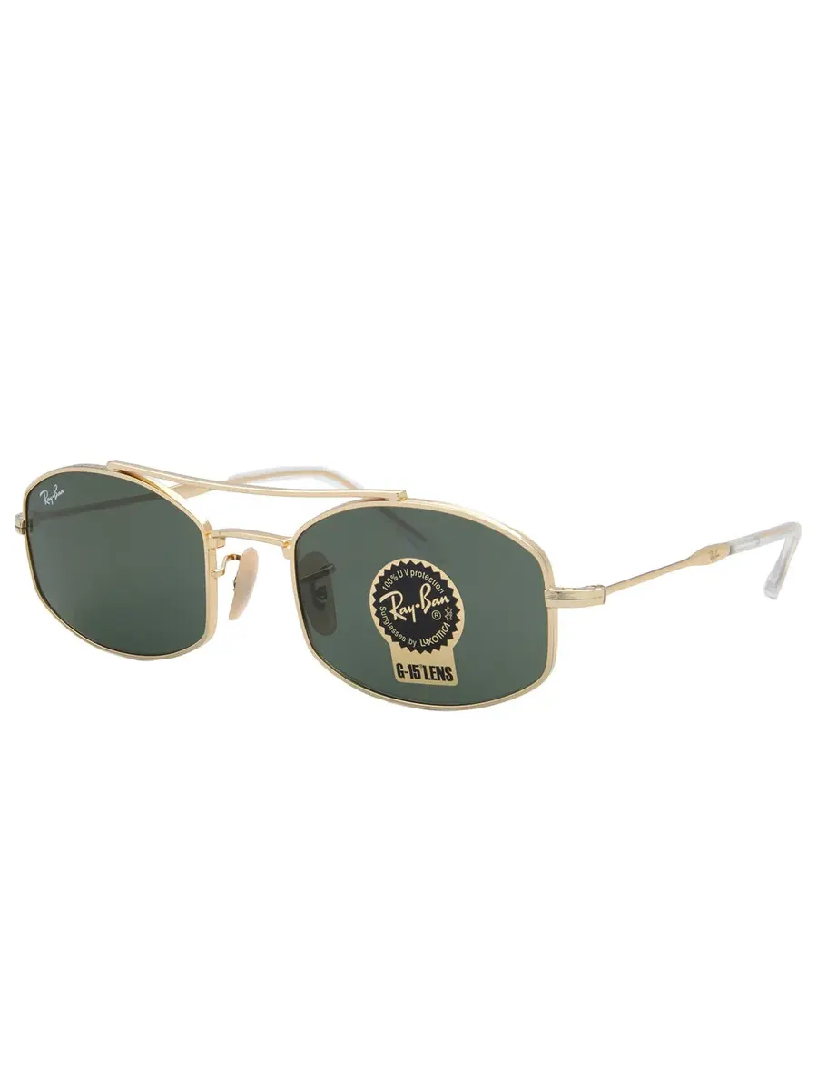 Солнцезащитные очки Ray Ban G-15 Green Oval Unisex RB3719 001/31 51 Ray-Ban — изображение 3 из 6, золотистый