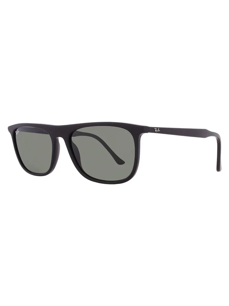 Солнцезащитные очки Ray Ban зеленые прямоугольные, унисекс, RB2216 901/31 58 Ray-Ban — изображение 2 из 5, черный