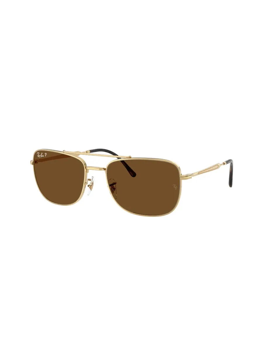 Солнцезащитные очки Ray Ban Polarized коричневые прямоугольные унисекс RB3755 001/57 59 Ray-Ban