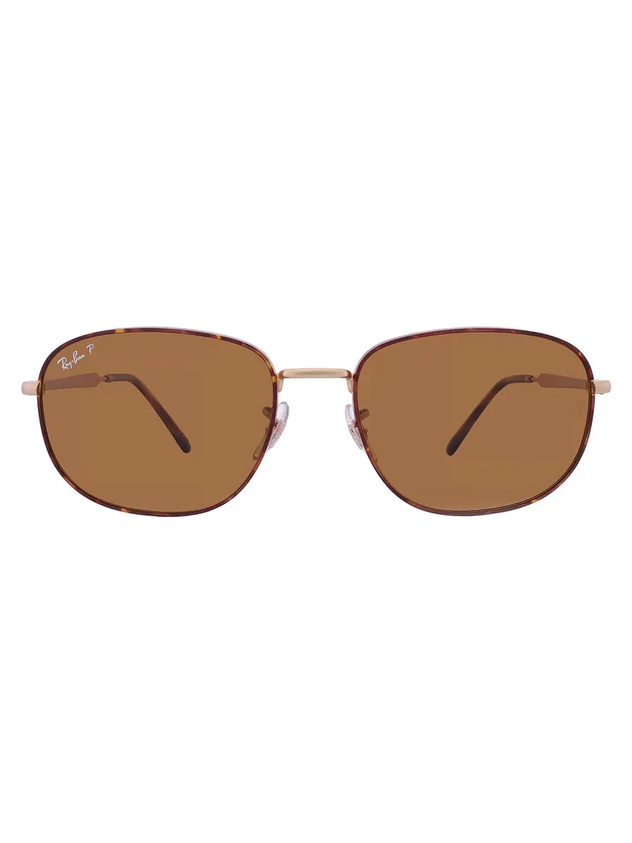 Солнцезащитные очки Ray Ban поляризованные коричневые квадратные унисекс RB3754 927557 60 Ray-Ban