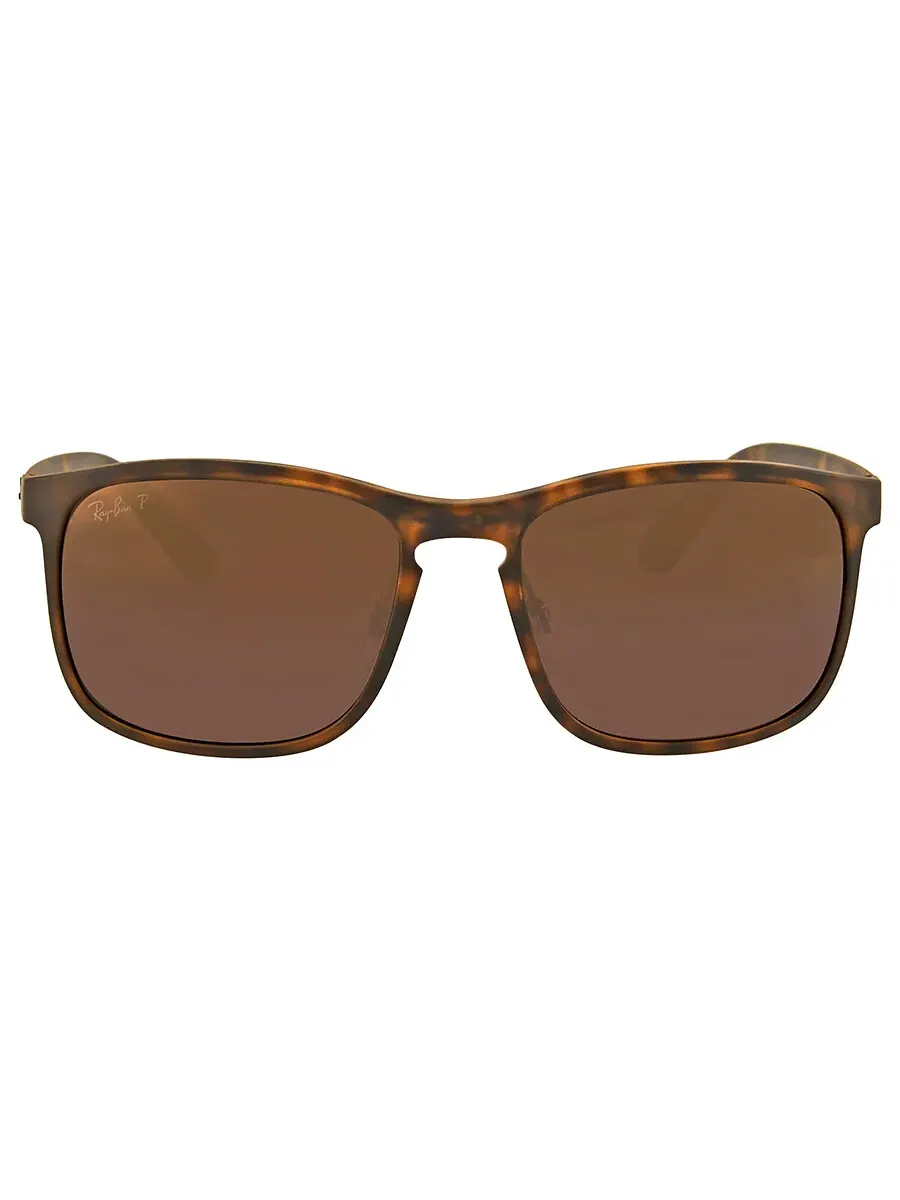 Солнцезащитные очки Ray Ban Polarized Purple Mirror Chromance квадратной формы унисекс RB4264