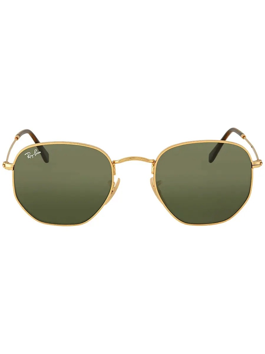 Солнцезащитные очки Ray Ban Hexagonal с плоскими линзами зеленого цвета Classic G-15 унисекс