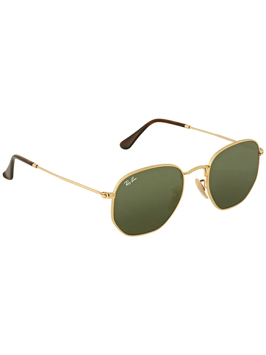 Солнцезащитные очки Ray Ban Hexagonal с плоскими линзами зеленого цвета Classic G-15 унисекс — изображение 3 из 5, зеленый