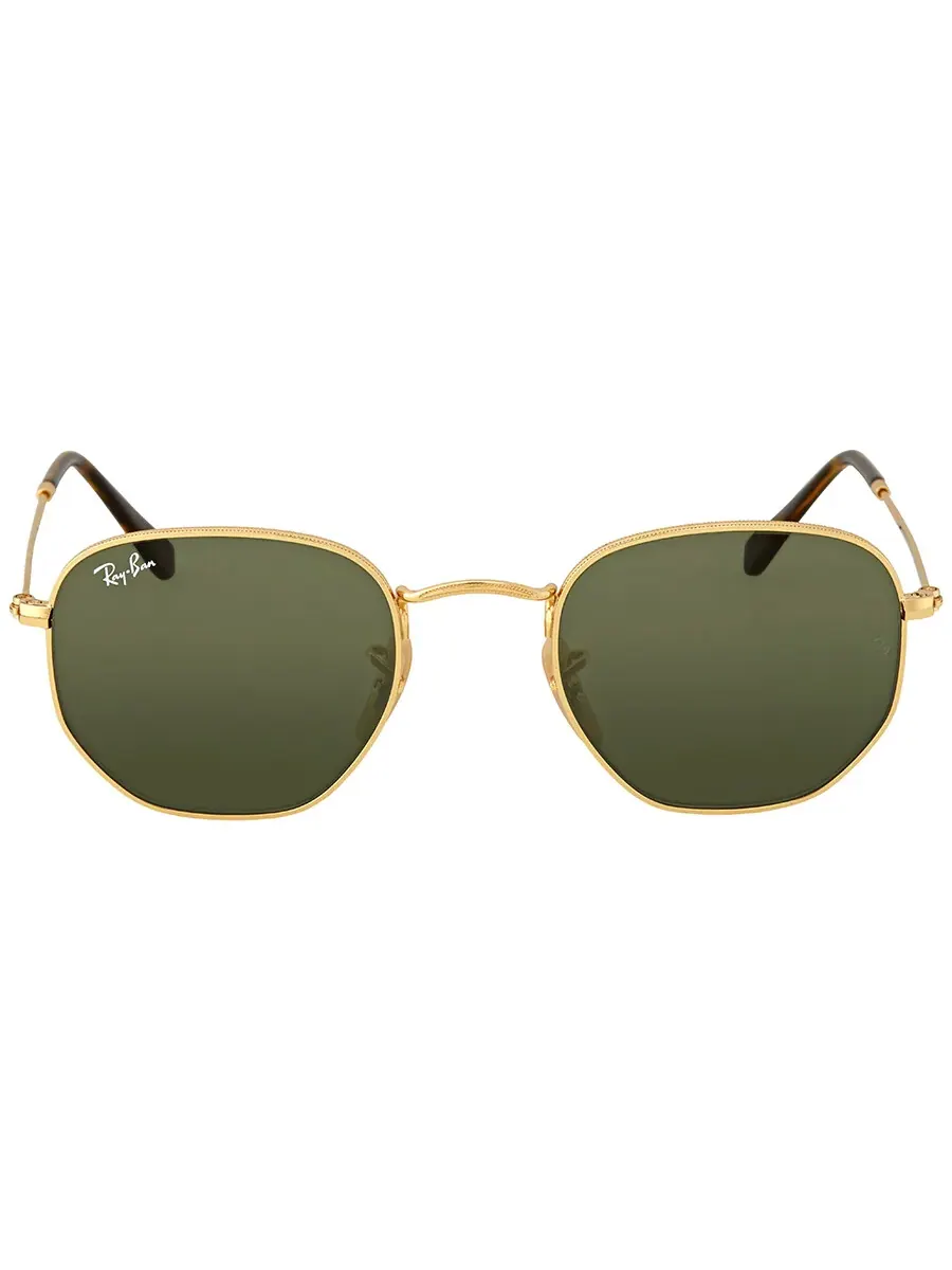 Солнцезащитные очки Ray Ban Hexagonal с плоскими линзами зеленого цвета Classic G-15 унисекс