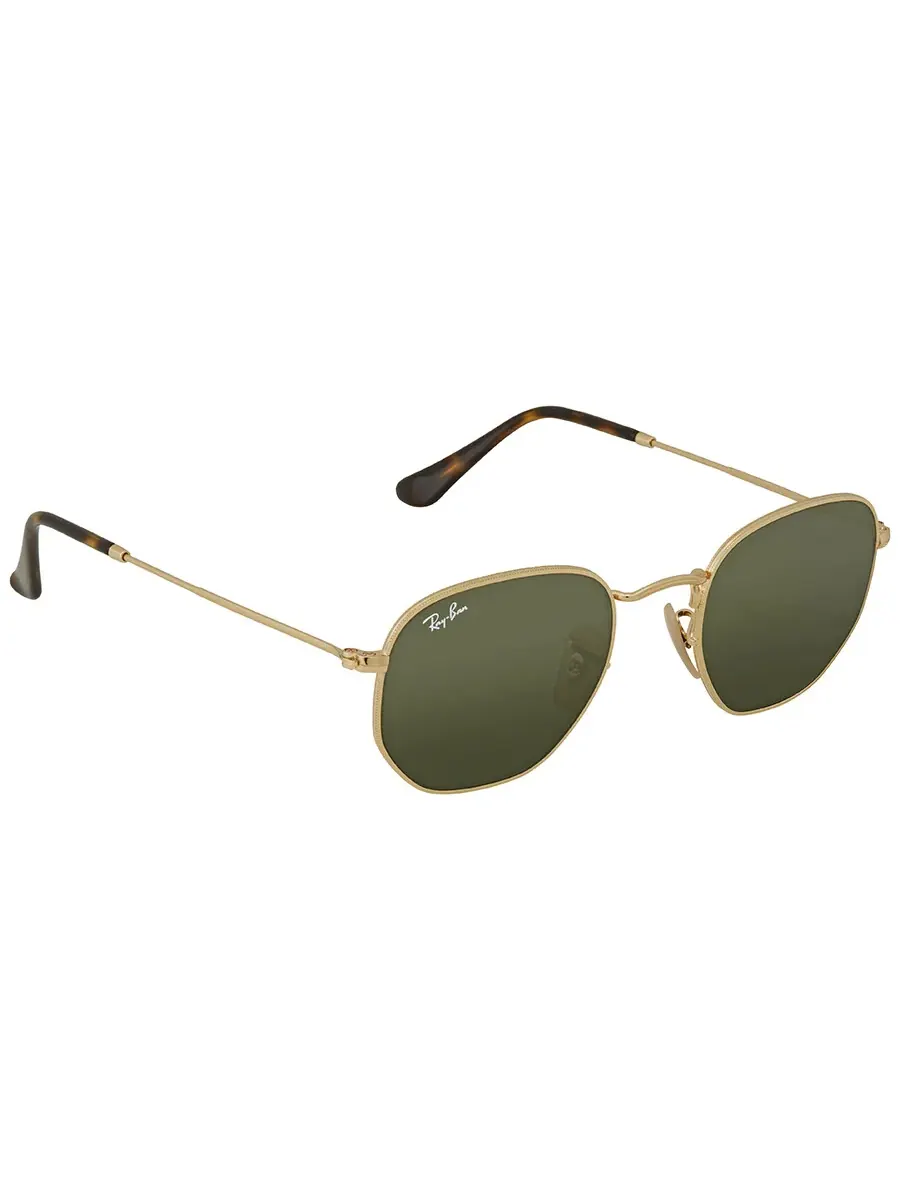 Солнцезащитные очки Ray Ban Hexagonal с плоскими линзами зеленого цвета Classic G-15 унисекс — изображение 2 из 4, зеленый