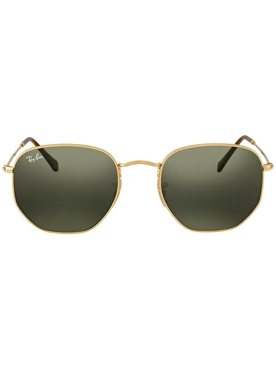 Солнцезащитные очки Ray Ban Hexagonal с плоскими линзами зеленого цвета Classic G-15 унисекс
