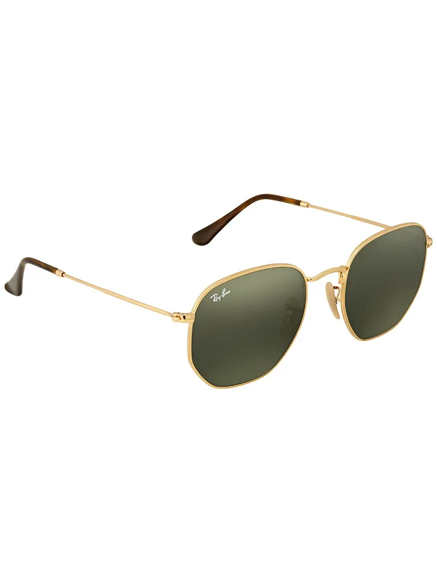 Солнцезащитные очки Ray Ban Hexagonal с плоскими линзами зеленого цвета Classic G-15 унисекс — изображение 3 из 5, зеленый