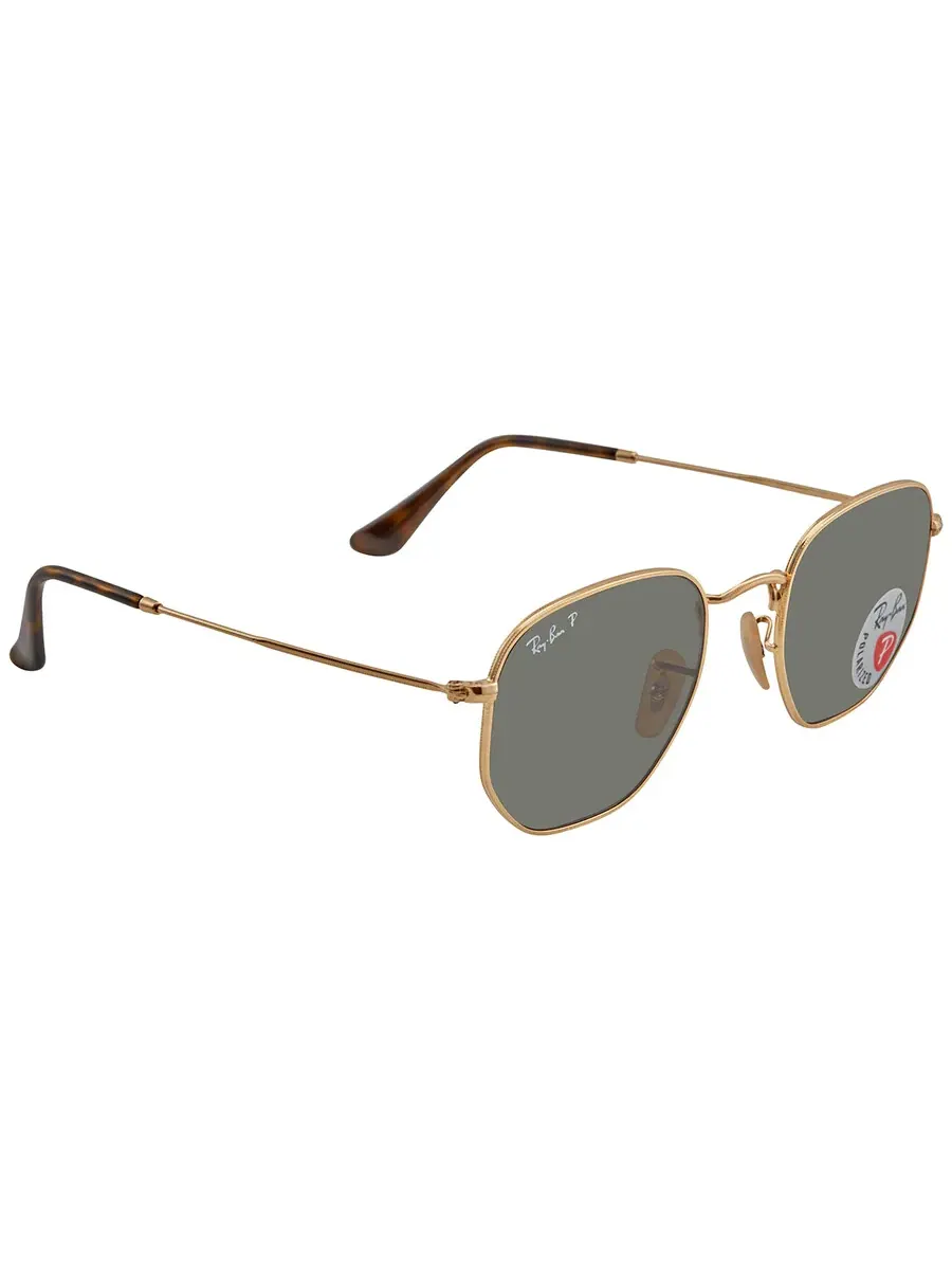 Солнцезащитные очки Ray Ban Hexagonal с плоскими линзами зеленого цвета Classic G-15 унисекс — изображение 3 из 5, зеленый