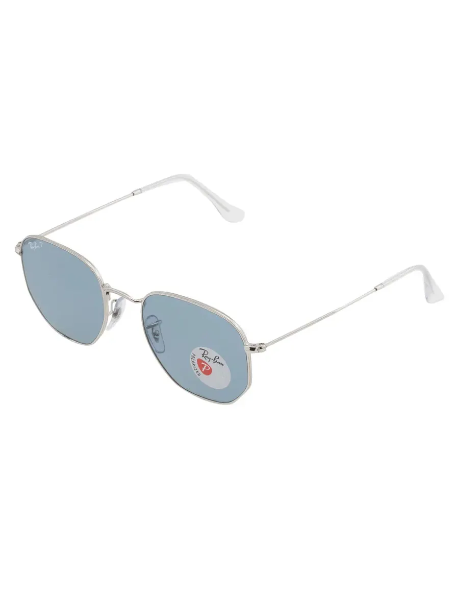 Солнцезащитные очки Ray Ban Hexagonal с плоскими линзами, поляризацией, синие, унисекс RB3548N — изображение 4 из 6, синий