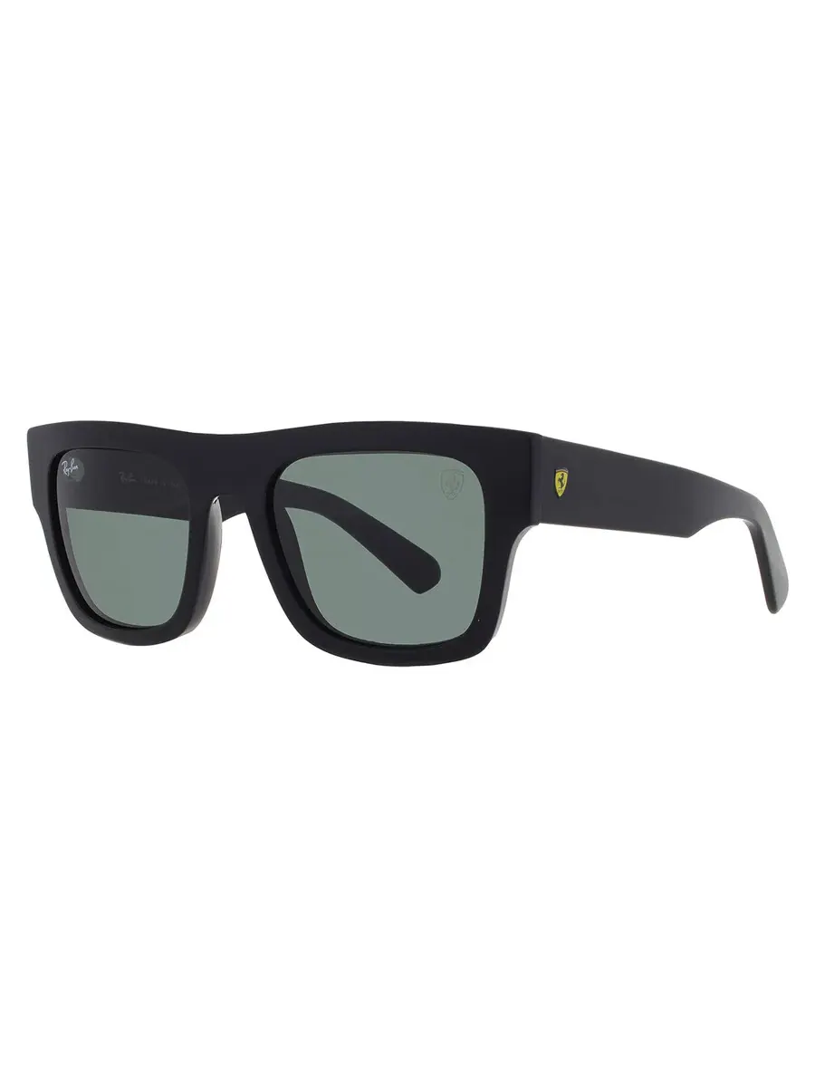 Солнцезащитные очки Ray Ban Scuderia Ferrari темно-зеленого цвета, квадратной формы, унисекс — изображение 2 из 5, черный