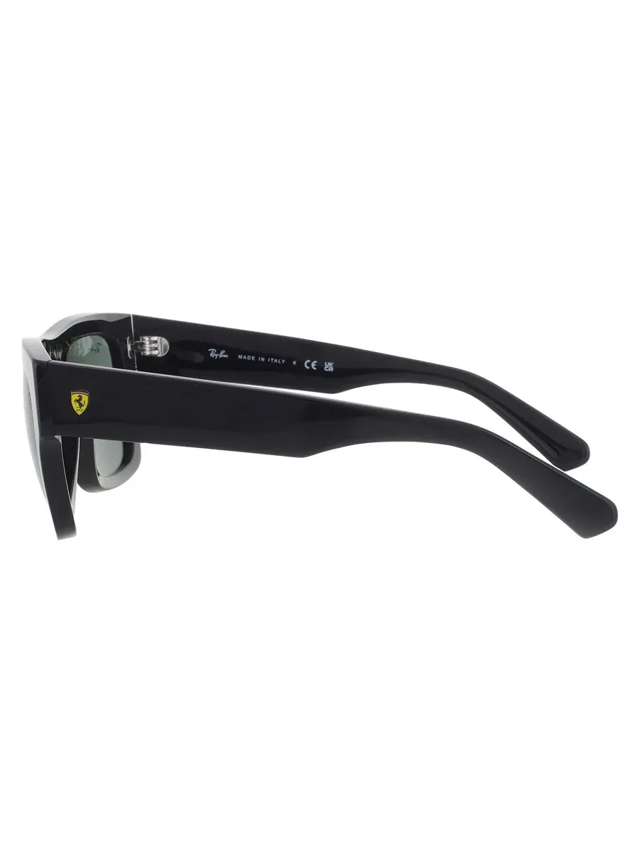 Солнцезащитные очки Ray Ban Scuderia Ferrari темно-зеленого цвета, квадратной формы, унисекс — изображение 4 из 5, черный