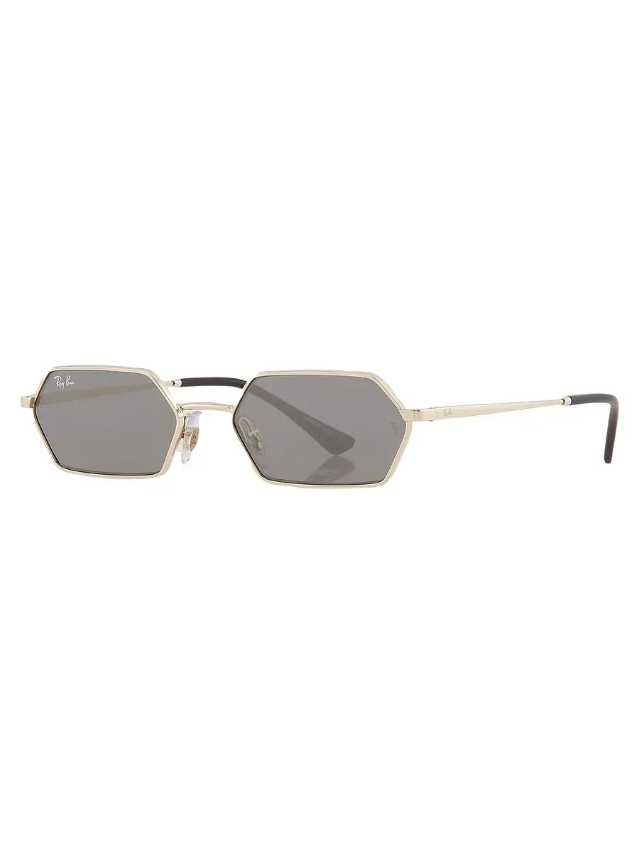 Солнцезащитные очки Ray Ban Yevi Dark Grey Mirror Hexagonal унисекс RB3728 92136V 55 Ray-Ban — изображение 3 из 6