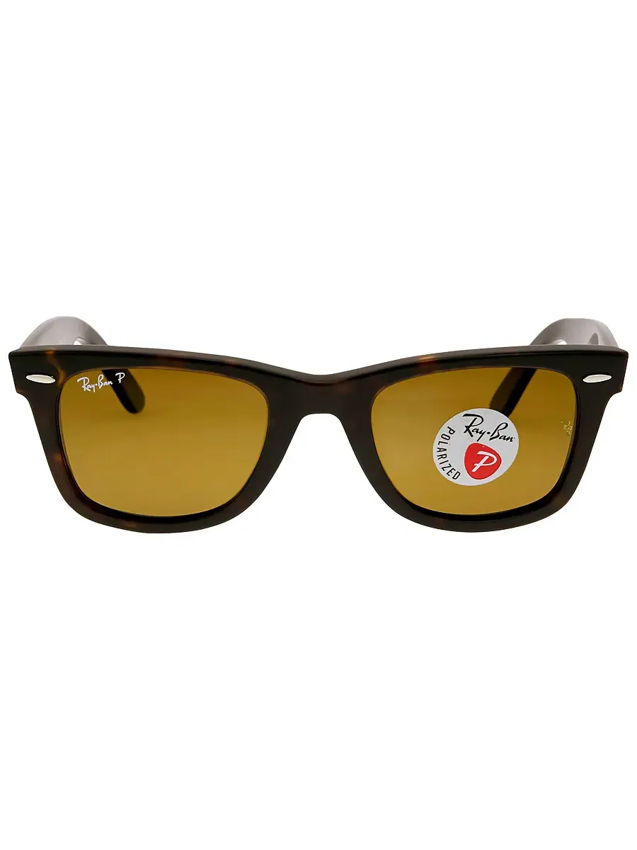 Солнцезащитные очки Ray Ban Original Wayfarer Classic Polarized Brown Classic B-15 унисекс RB2140