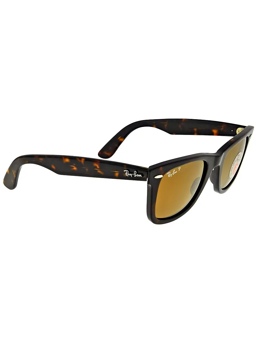 Солнцезащитные очки Ray Ban Original Wayfarer Classic Polarized Brown Classic B-15 унисекс RB2140 — изображение 2 из 4