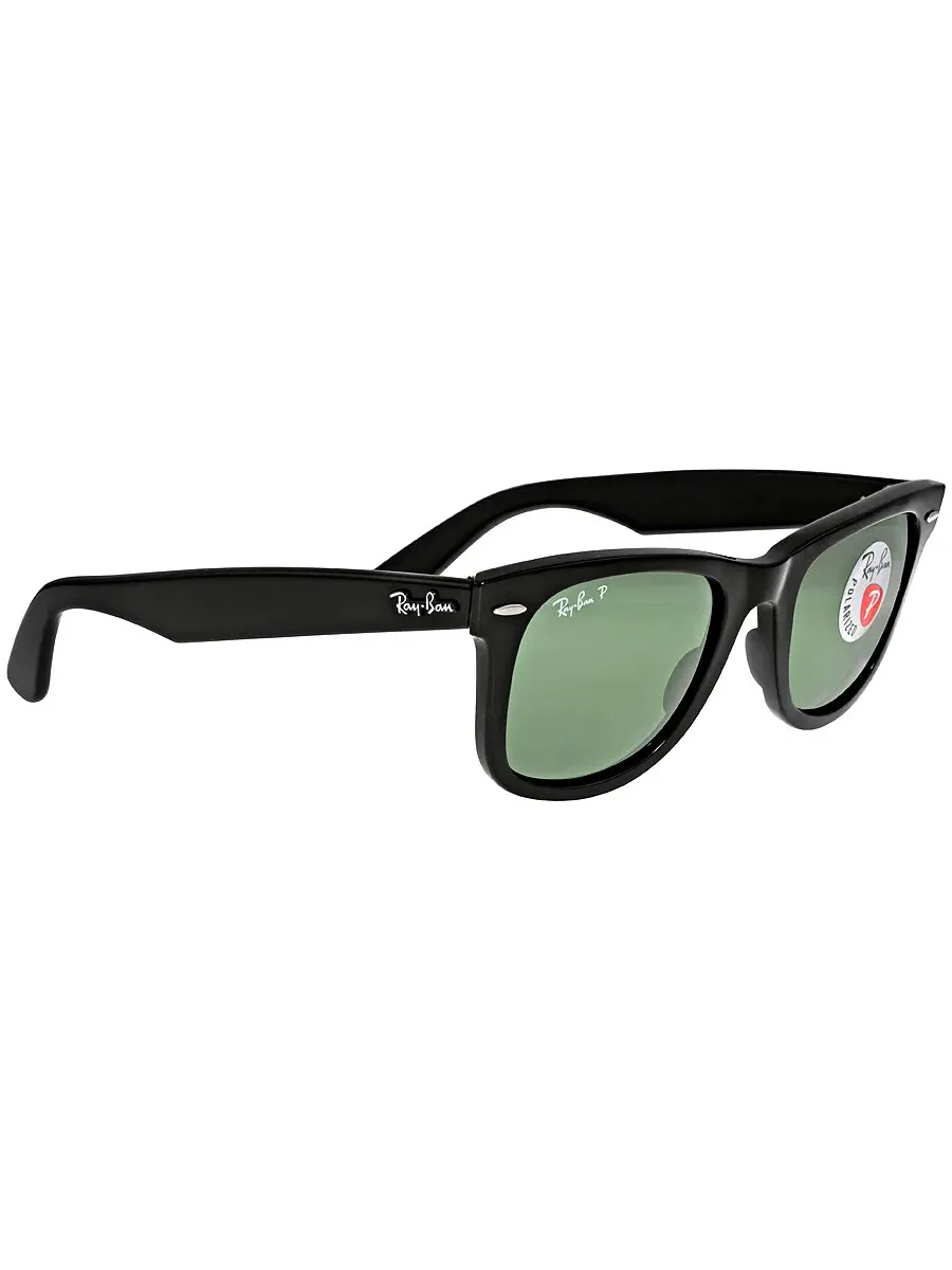 Солнцезащитные очки Ray Ban Original Wayfarer Polarized Green Classic G-15 Square унисекс RB2140 — изображение 3 из 5