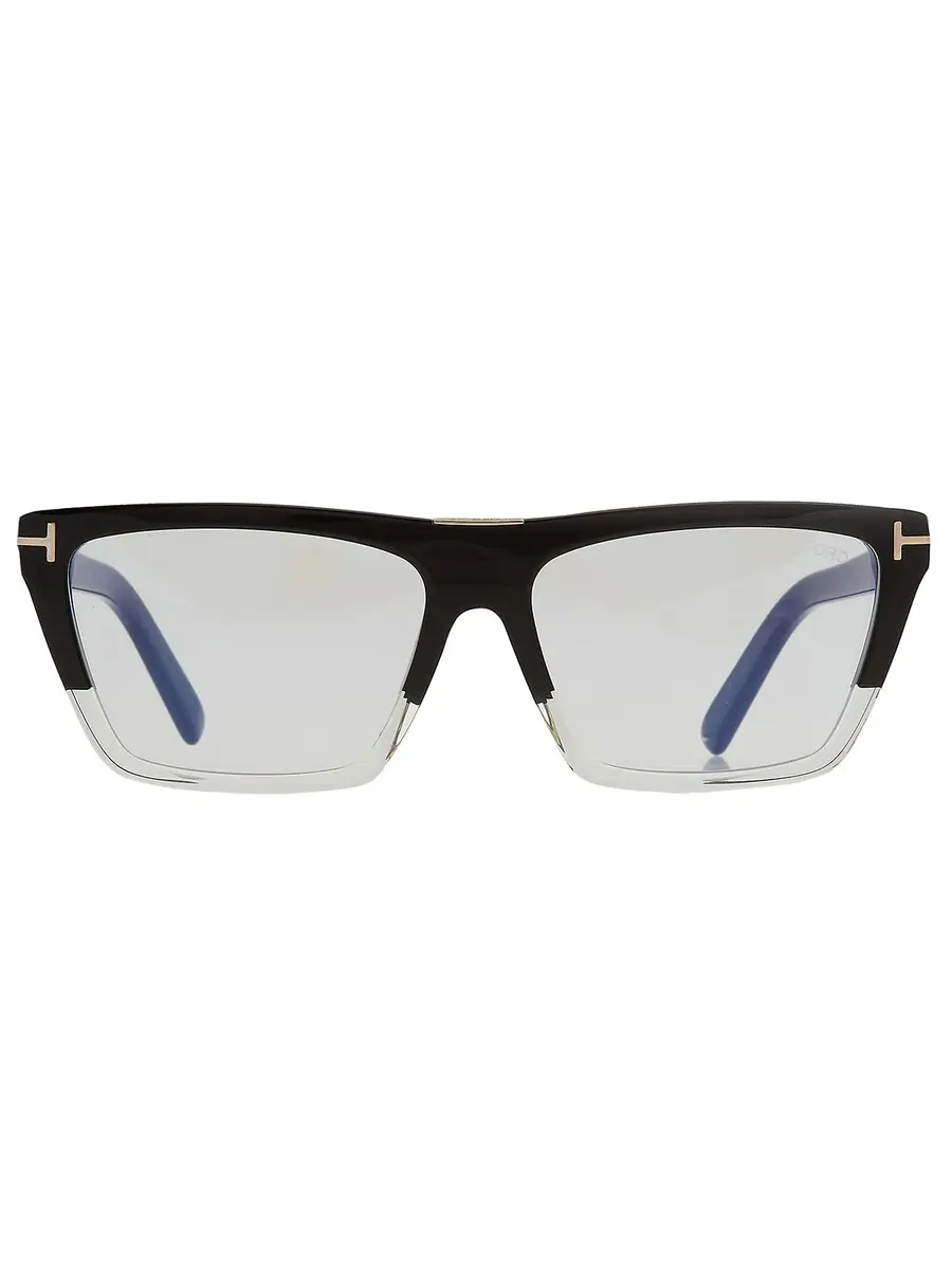 Женские квадратные очки Tom Ford с защитой от синего света FT5912-B 005 57