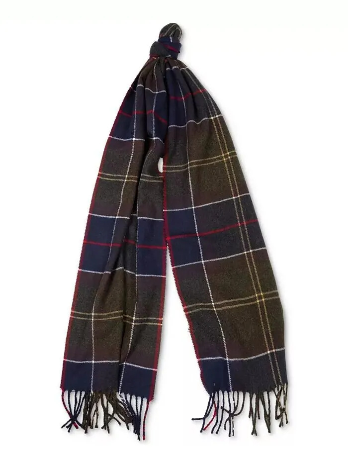 Мужской шарф в клетку Galingale в клетку тартан Barbour — изображение 2 из 4, бежевый