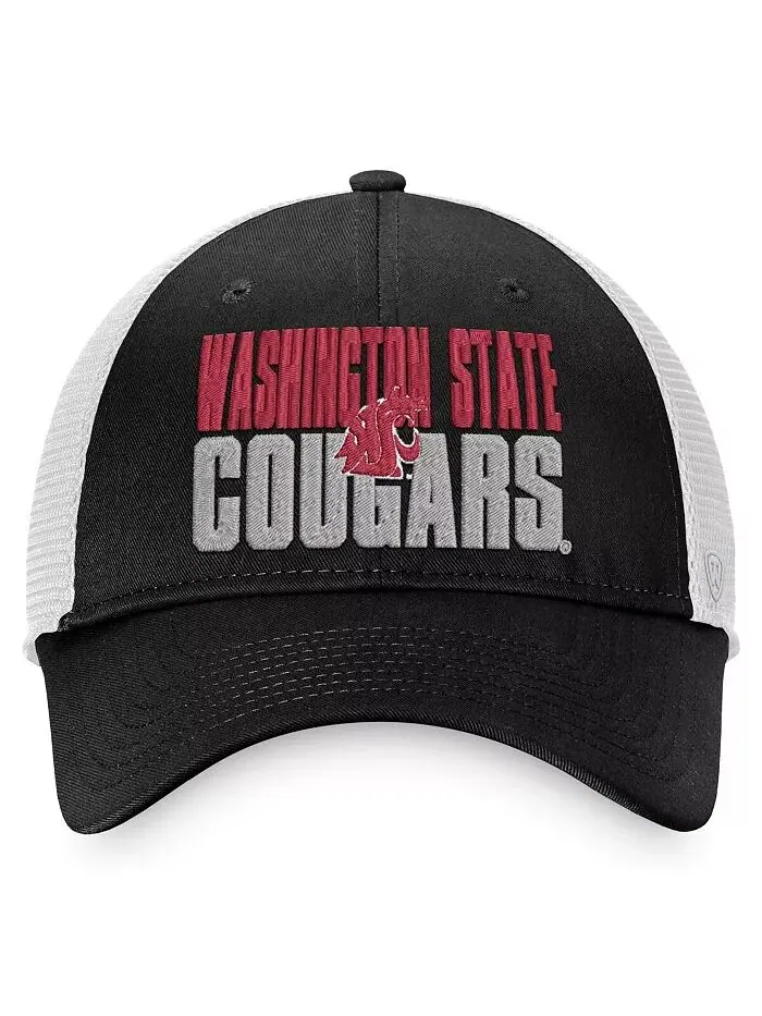 Мужская черная, белая бейсболка-кепка дальнобойщика Washington State Cougars Stockpile Top of the — изображение 3 из 3