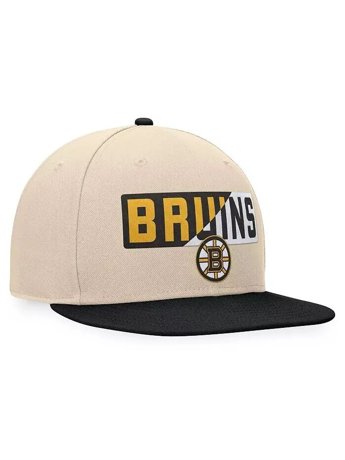 Мужская кепка Boston Bruins Goalaso Snapback Fanatics — изображение 2 из 4, кремовый черный