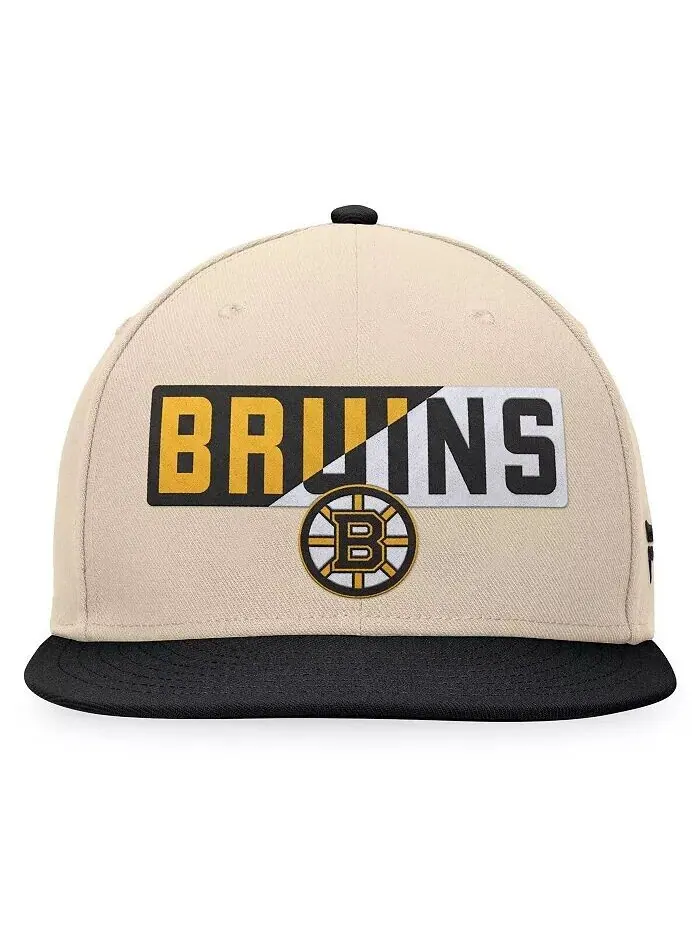 Мужская кепка Boston Bruins Goalaso Snapback Fanatics — изображение 3 из 4, кремовый черный