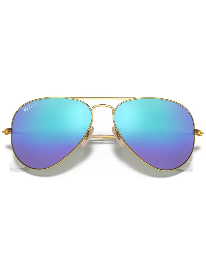 Поляризационные солнцезащитные очки, RB3025 AVIATOR MIRROR Ray-Ban — изображение 6 из 9, синий