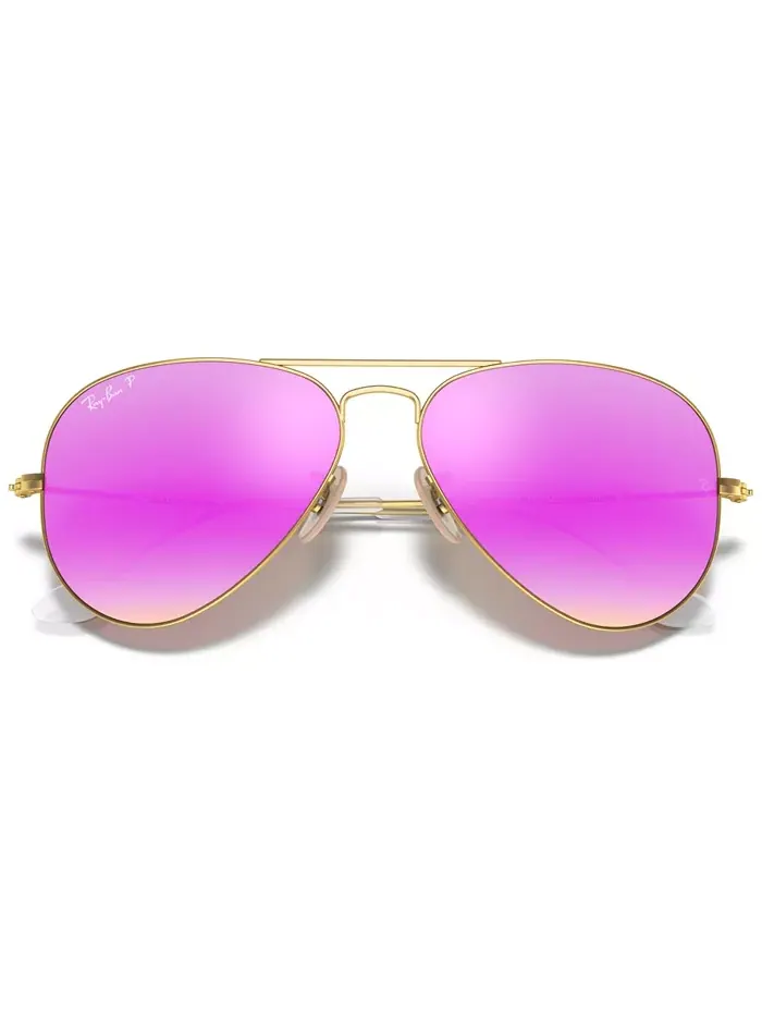 Поляризационные солнцезащитные очки, RB3025 AVIATOR MIRROR Ray-Ban — изображение 6 из 7, розовый