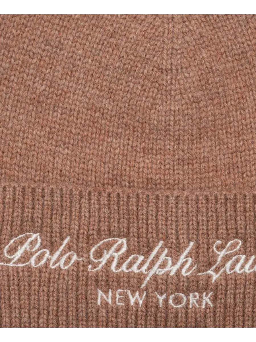Шапка-бини Polo Script от Polo Ralph Lauren — изображение 3 из 3, коричневый