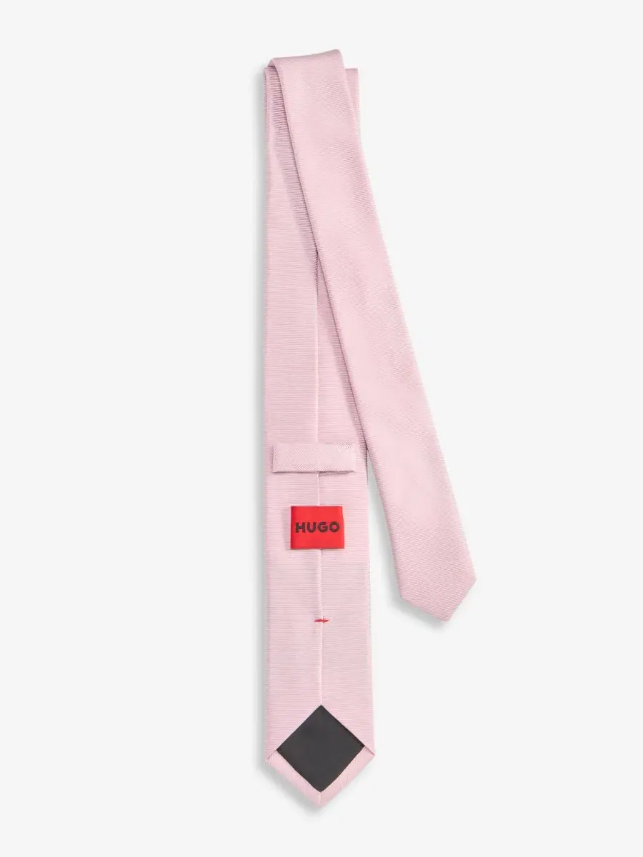 Галстук зауженный Neat Pattern Hugo Boss — изображение 2 из 3, светлый розовый/красный