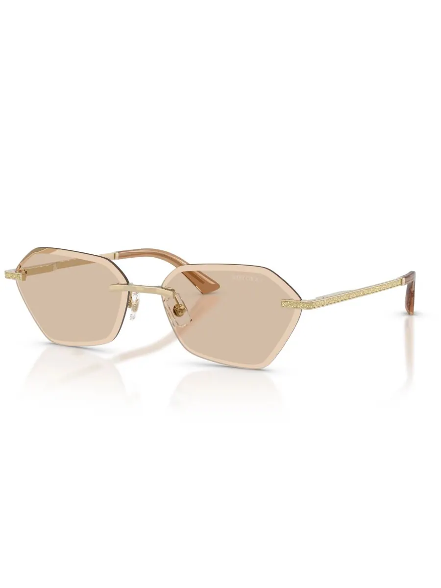 Женские солнцезащитные очки с геометрическим рисунком, JC4022J Jimmy Choo — изображение 1 из 5, бледный золотистый