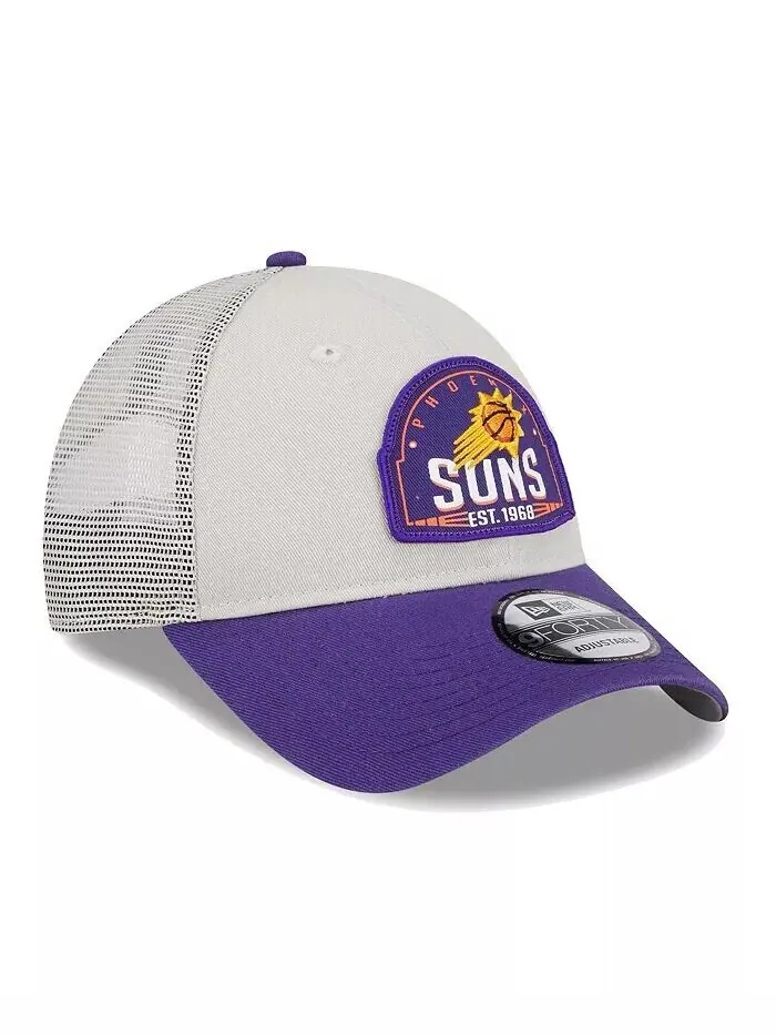 Мужская регулируемая кепка цвета хаки/фиолетового цвета Phoenix Suns Throwback Trucker 9Forty New — изображение 2 из 4