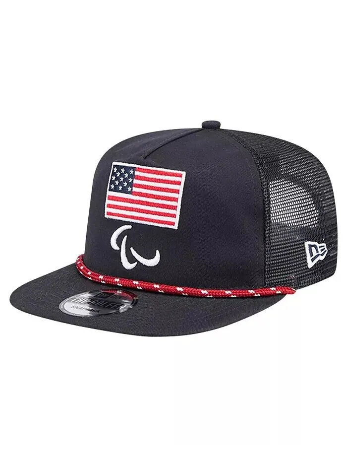 Мужской темно-синий U . Регулируемая кепка Paralympics the Golfer Trucker New Era — синий