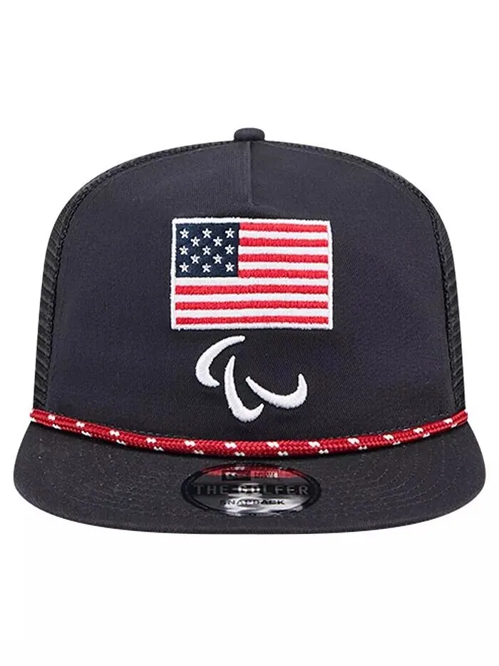 Мужской темно-синий U . Регулируемая кепка Paralympics the Golfer Trucker New Era — изображение 2 из 4