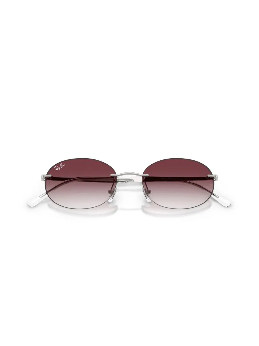 Солнцезащитные очки овальной формы унисекс, RB3767 Ray-Ban — изображение 3 из 5, серебряный
