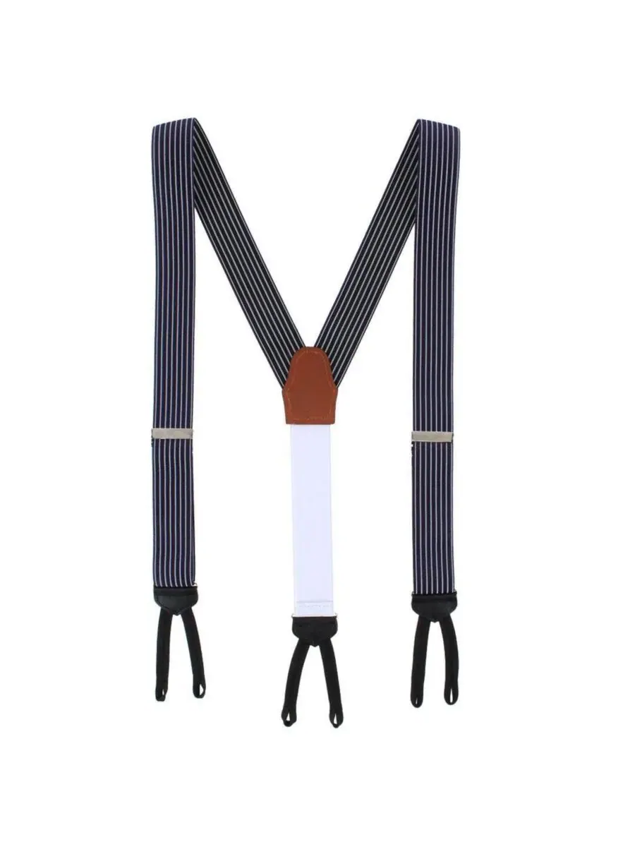 Мужские подтяжки Voltaire Chalk Stripe с эластичными концами TRAFALGAR — изображение 1 из 3, темно-синий