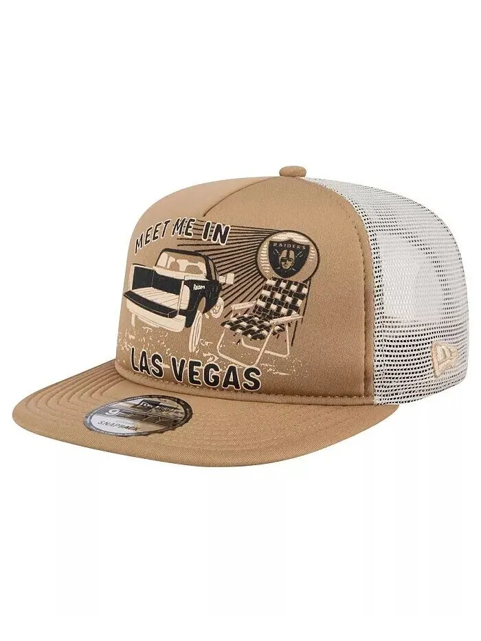 Мужская светло-коричневая кепка Snapback Las Vegas Raiders Meet Me 9FIFTY New Era — бежевый