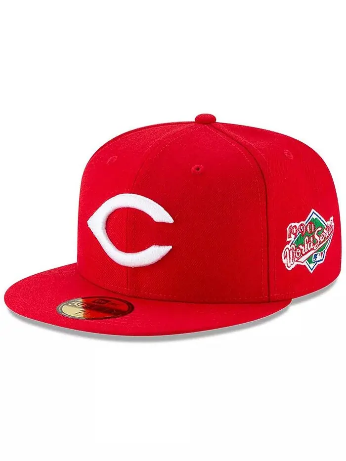 Мужская красная шерстяная шапка Cincinnati Reds 1990 World Series 59FIFTY Fitted Hat New Era