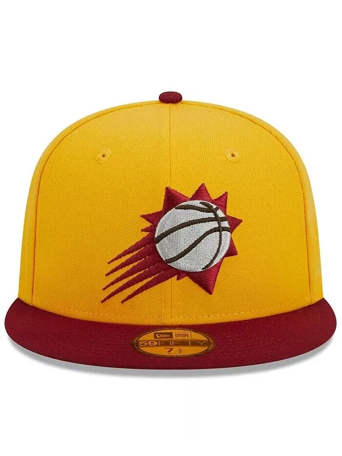 Мужская желто-красная приталенная шляпа Phoenix Suns Fall Leaves, 2 тона 59FIFTY New Era — изображение 4 из 4, желтый красный