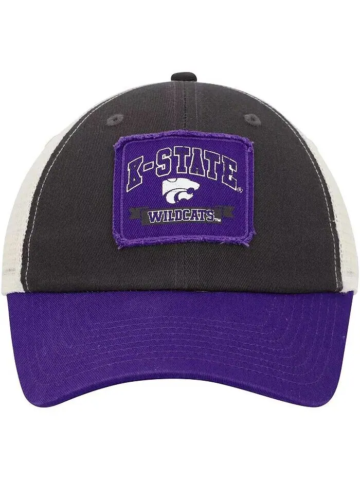 Мужская темно-серая кепка Kansas State Wildcats Objection Snapback Colosseum — изображение 2 из 4, темно-серый