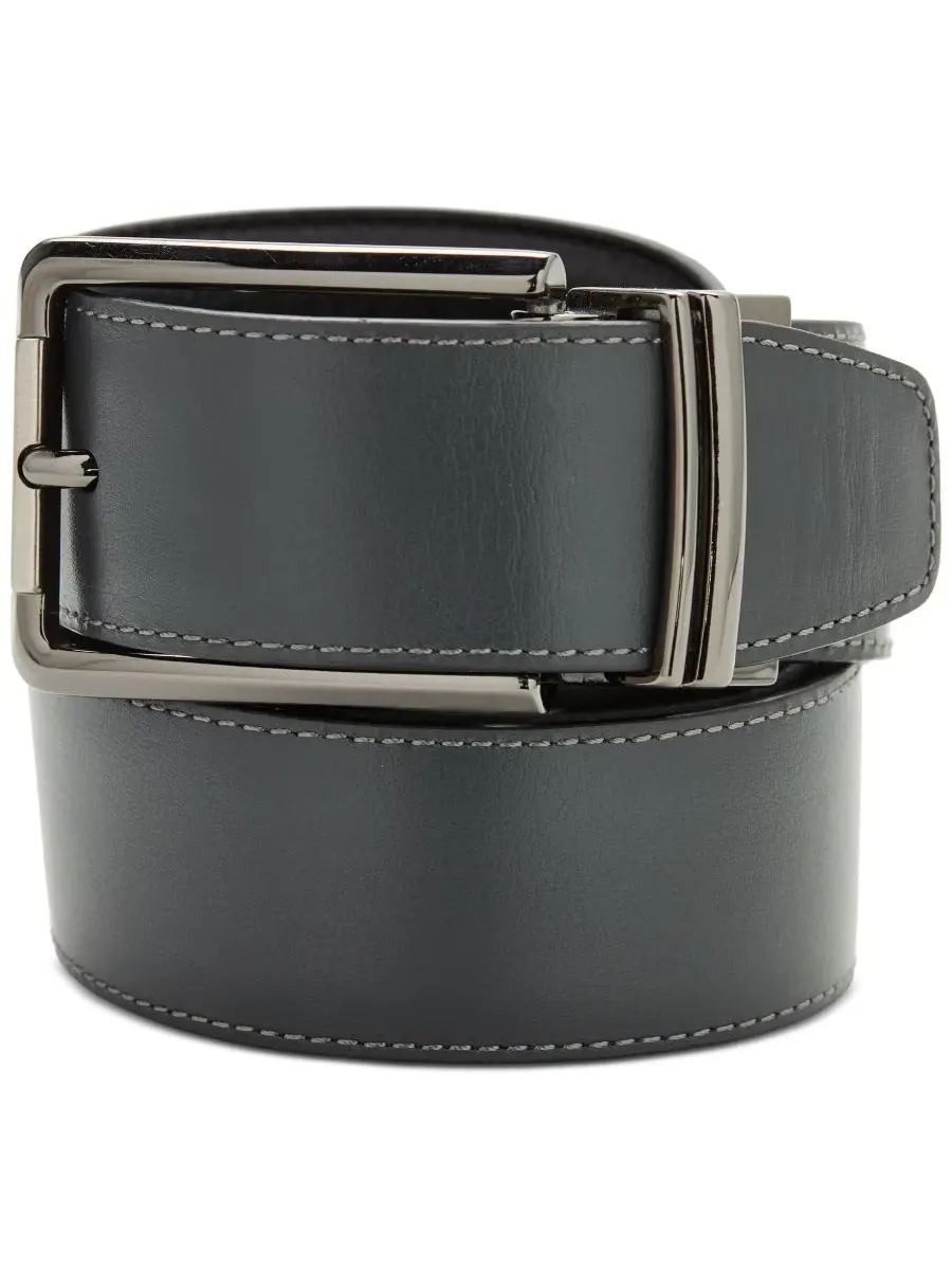 Мужской кожаный пояс Amigo для делового костюма Perry Ellis Portfolio — изображение 2 из 3, черный