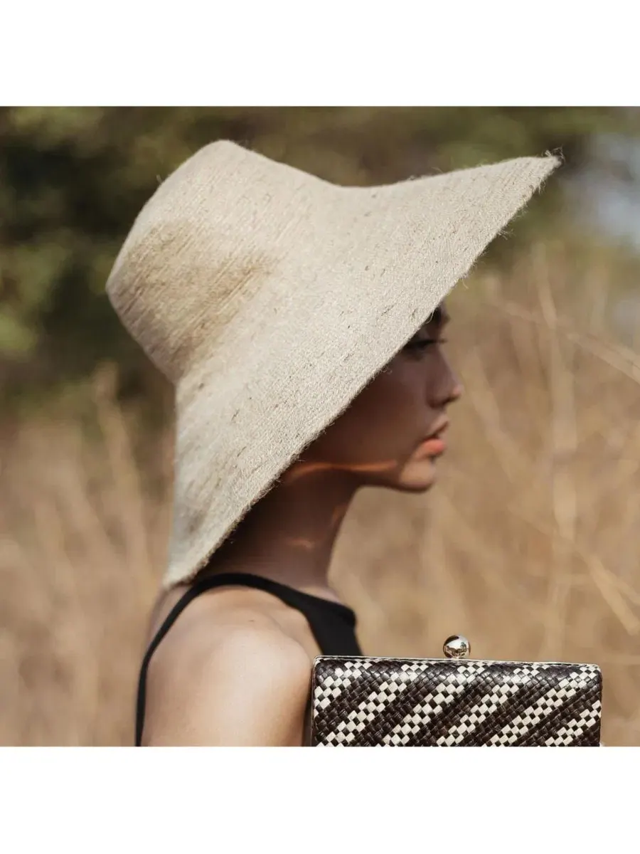 Шляпа из джута с широкими полями Riri Straw Hat Brunna.co — изображение 5 из 5, бежевый