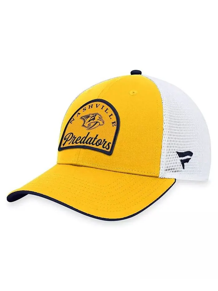 Мужская регулируемая кепка Nashville Predators Fundamental золотого и белого цвета Fanatics — серебристый
