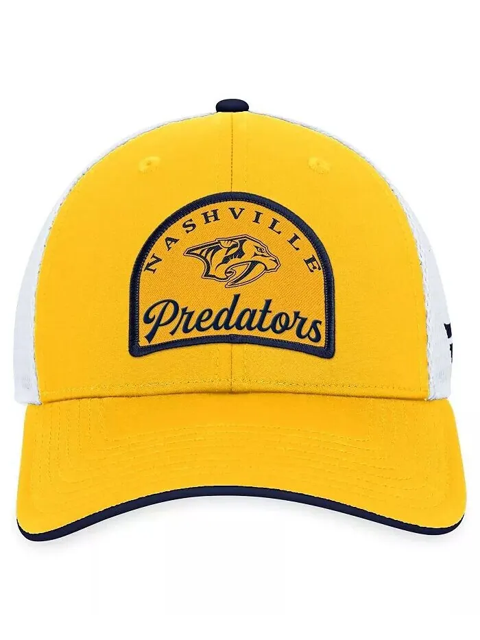 Мужская регулируемая кепка Nashville Predators Fundamental золотого и белого цвета Fanatics — изображение 2 из 4