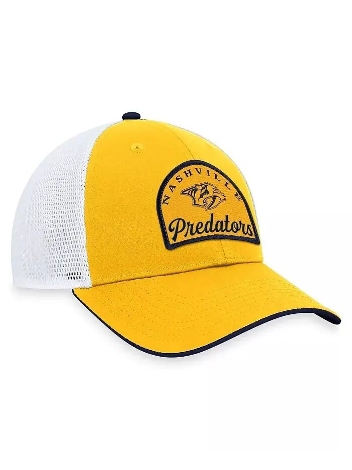 Мужская регулируемая кепка Nashville Predators Fundamental золотого и белого цвета Fanatics — изображение 4 из 4