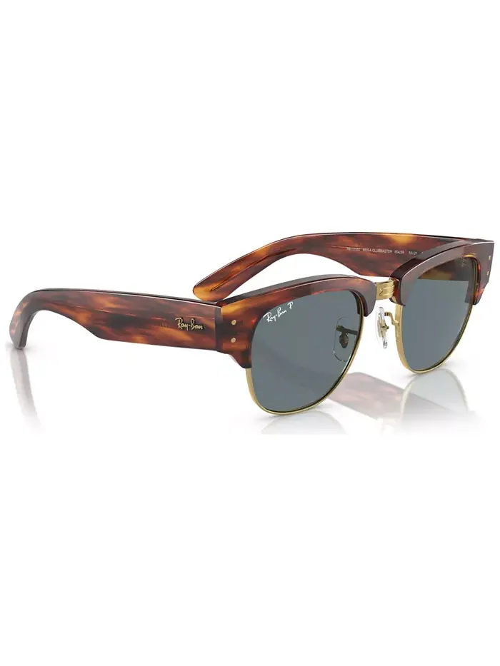 Унисекс поляризованные солнцезащитные очки, Mega Clubmaster Ray-Ban — изображение 2 из 6, коричневый