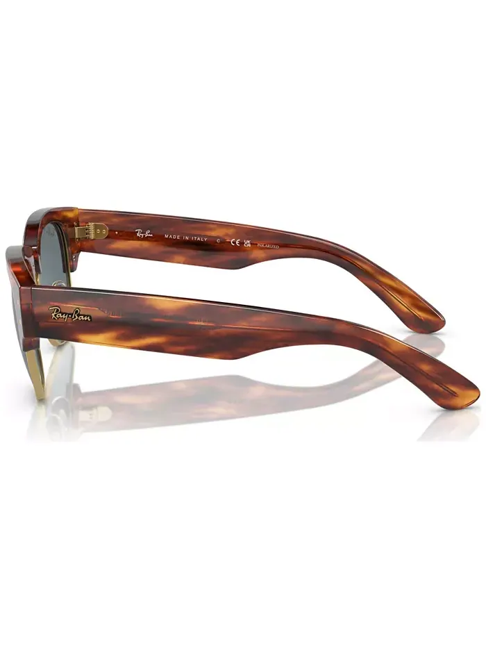 Унисекс поляризованные солнцезащитные очки, Mega Clubmaster Ray-Ban — изображение 3 из 6, коричневый